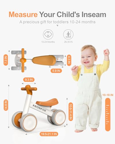 Baby Balance Bike for 1 Year Old Boys Girls, 10-24 Month Toddler Balance Bike, Baby Bike with No Pedal 4 Silence Wheels, First Ride on Toys with Adjustable Soft Seat, First Birthday Gifts - Image 3
