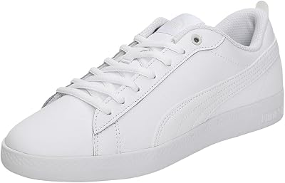 PUMA Women Puma Smash Wns v2 L Sneakers, Puma White-Puma White, 39 EU