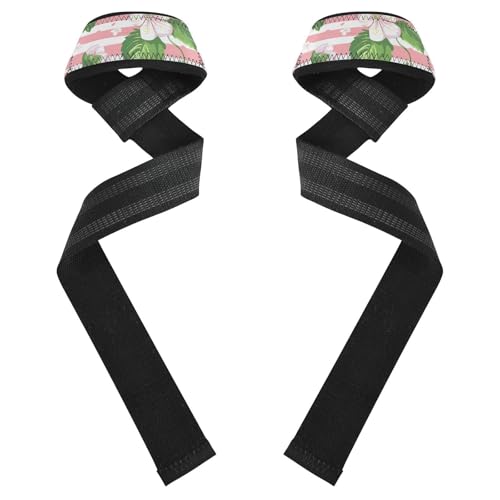 Nander Strawberries and Flowers Wrist Straps for Weightlifting,Lifting Straps with Neoprene Cushioned Wrist Padded and Anti-Skid Silicone for Strength Training,Bodybuilding,Deadlifting