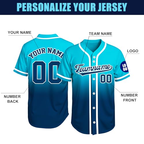 Image of Custom Baseball Jersey Personalized Stitched or Printed Name Number Baseball Shirt Sports Uniform Gifts for Men Women Youth