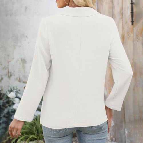 Womens Blazer Jacket Long Sleeve Open Front Work Suit Lapel Button Business Lightweight Fall Coat Dressy Shirt Cardigan4