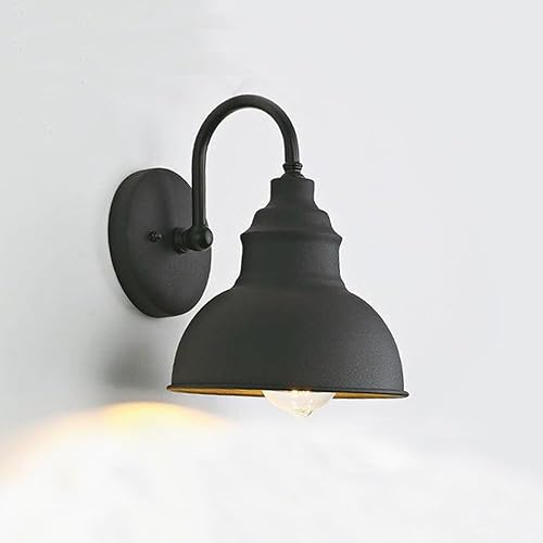 Aplique de pared Exterior Vintage de Cuello de cisne E26E27, apliques de Hierro inoxidable, luminarias impermeables Amen, para puerta o terraza