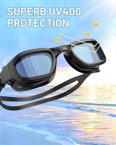 Zeligerstar Polarized Swimming Goggles, Unisex Adult Swim Goggles Anti Fog Anti UV Wide View Pool Glasses for Men Women