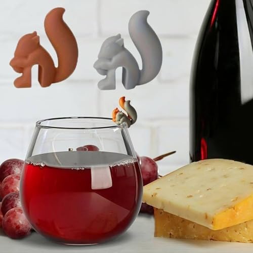 5Pcs Cute Squirrel Shape Silicone Tea Bag Holder Cup Tea Accessories, Squirrel Drink Markers Tea Bag Holder for Mug,Tea Bag Holder for Cup Hanging Tool Mug Candy Colors Gift Set,Tea Bag Coasters