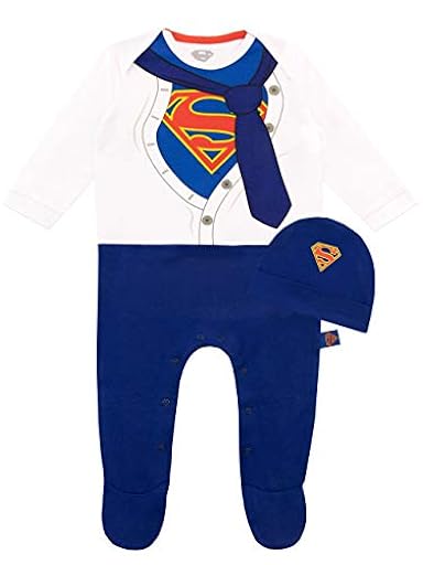 DC Comics Pijama Entera para Niños Bebés Superman Azul 0-3 Meses | Ya disponible en tu tienda friki favorita! En mundofriki.es!
