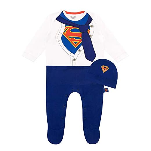 DC Comics Pijama Entera para Niños Bebés Superman Azul 0-3 Meses