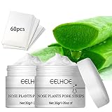 2PCS Nose Pore Strips Mask，Nose Plant Pore Strips，Blackhead Remover Mask Pore Strips，30Gram Black
