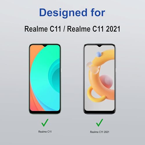 Image of ZAP CASE HD Plus Tempered Glass Screen Protector Compatible For Realme C11 (Black) Edge To Edge Coverage With Easy Installation Kit