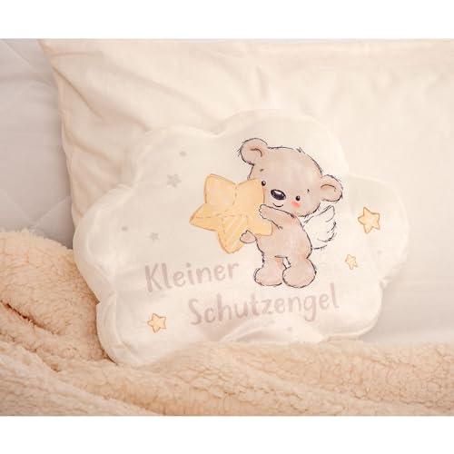 Herding Konturenkissen Kleiner Schutzengel, ca. 33 x 29 x 5 cm, Polyester, Wolkenkissen, Weiß, Twin