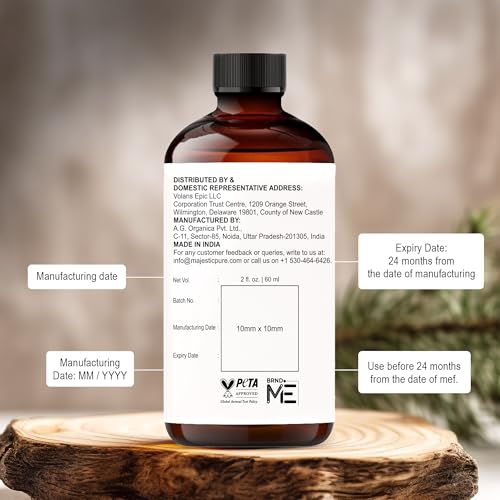 Image of Majestic Pure Vanilla Essential Oil for Diffuser - 2 Fl Oz | 100% Natural Essentials Oils Ideal for Humidifier, Air Freshening, Cleaning Home, Bath, Steam Inhalation and Massage