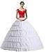 Produktbild Damen Lang Reifrock Hochzeit 6 Hoop Unterrock Crinoline Petticoat Fuer Abendkleider,Weiße, waist:66-109cm length:100cm