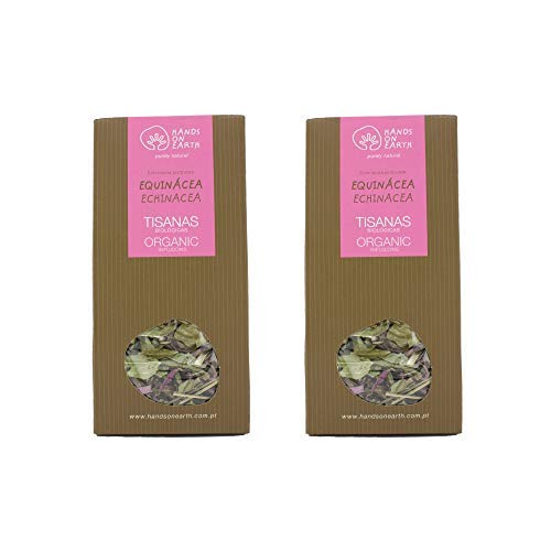 Hands on Earth Organic Echinacea Tea 2x25g (0.88oz) / Loose Leaves / Serves 48 Cups (Pack of 2)