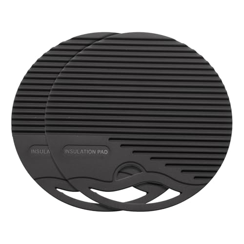 sourcing map 2 salvamanteles de silicona redondos de 6.7 pulgadas para ollas y sartenes calientes, soportes multiusos resistentes al calor para ollas y platos calientes, encimeras, posavasos, color