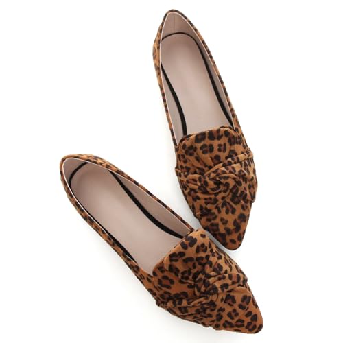 Stunner Womens Bowknot Flats Comfortable Pointed Toe Ballet Flats Soft Loafers2