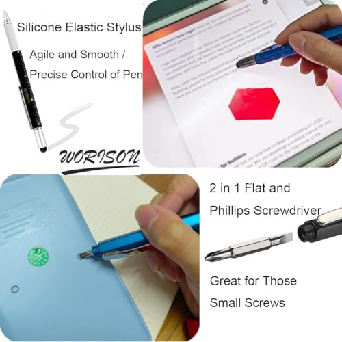Image of Worison 6in1 MultiTool Pen with Ruler, Level gauge, Ball Pen, Stylus and 2 Screwdriver, Ball Pen