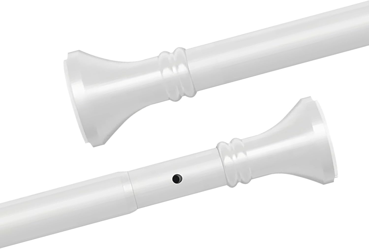 No Drilling Shower Curtain Rod 15-192 inch, Heavy Duty Tension Curtain Rod, Non Slip Adjustable Tension Rod, Never Rust Telescoping Curtain Rod, for Bathroom Window Living Room(White,160''-192'')