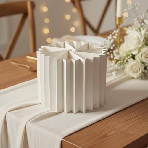Piédestal présentoir gâteau blanc pliable solution gain de place buffet