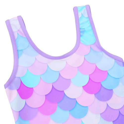 Image of Girls Swimsuit One Piece UPF 50+ Floral Skirted Bathing Suit Modest Beach Swim Dress 3-11 Years