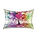 OOowow Housse de coussin en satin pour cheveux et peau Motif arbre abstrait