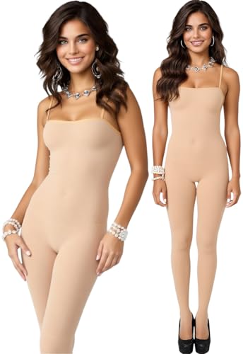 Image of ToBeInStyle Women's Assorted Bodystocking Sheer Opaque or Fishnet Crotchless Lingerie Bodysuit