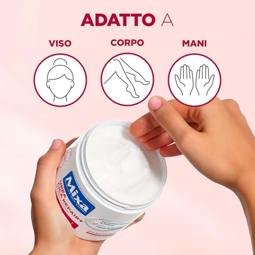 Mixa Crema Corpo Rigenerante, Per Pelle Secca e Ruvida, Pelle Idratata e Lenita per 48H, Barriera Cutanea Riparata e Protetta, Con il 10% di Urea e Niacinamide, Urea Cica Repair +, 400 ml