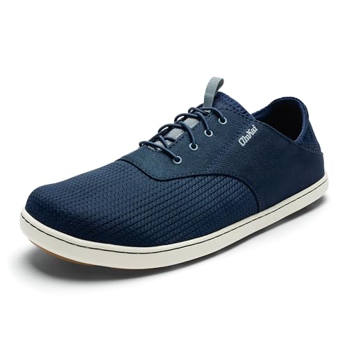 OLUKAI Nohea Moku Men's No Tie Boat Shoes, Breathable & Quick Dry Mesh, Effortless Design & Barefoot Wearability, All-Day Comfort & Support, Mood Indigo/Mood, 11