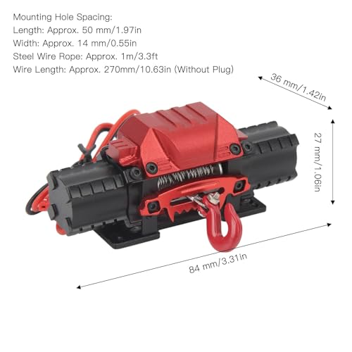 Cabrestante eléctrico para coche RC en aleación de aluminio miniatura 2