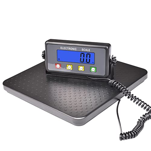 440lbs Heavy Duty Shipping Scale with Anti-Slip, 12″X12″Black Metal Digital Scale Postal Scale with Hold/Tare/Timer, High Accurate Scale for Packages/Warehouse/Super Market/PostOffice/Home