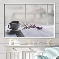 Framed Canvas Wall Art Coffee in The Mornings Coffee Dark Drinks Farmhouse/Country Group Multicolor Photography Realism - 16x24 inches
