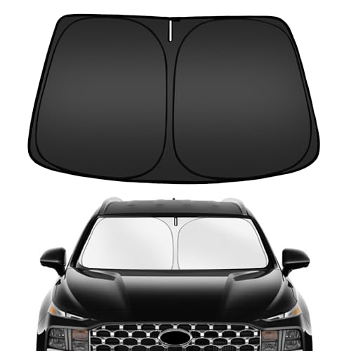 Image of ARISMOTOR Windshield Sun Shade for Hyundai Santa Fe 2019-2026 | Custom Fit, Foldable Front Window, Block UV Rays, Keep Car Cooler