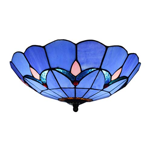 Plafonnier Tiffany LED LANMOU - Luminaire en Verre Chic pour Sublimer Votre Salle à Manger
