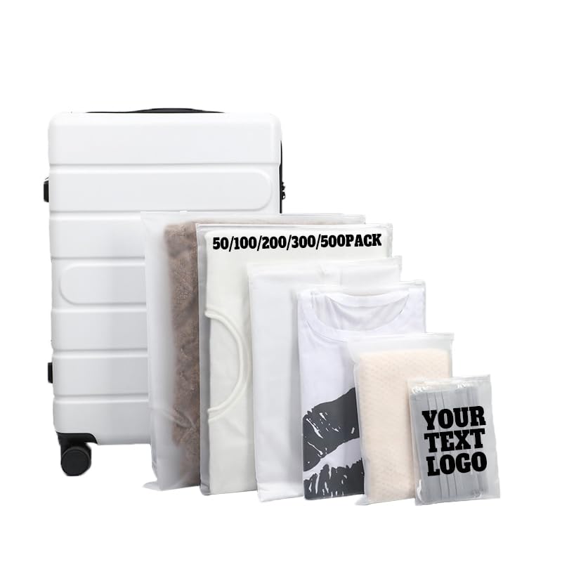 Custom Frosted Clothing Storage Bags with Vents, Resealable Zipper Apparel Bags for Packaging T-Shirt, Shirt and Documents (6"X4"(15X10CM）)