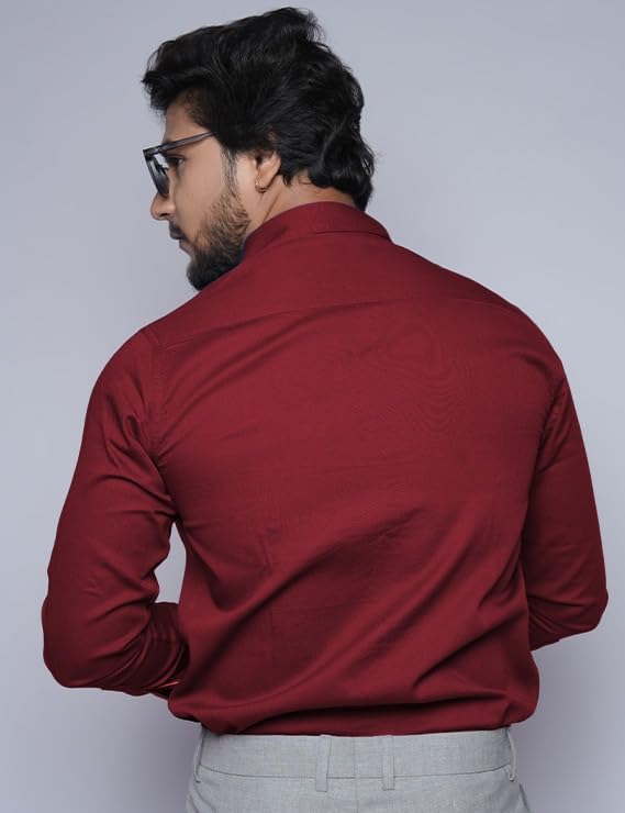 Image of Men's Slim Fit 100% Cotton Solid Full Sleeve Shirt | Premium Casual & Formal Wear for Men