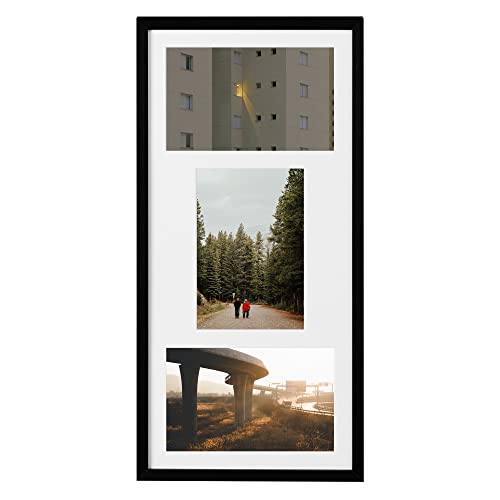 Navaris Marco de Fotos Múltiple – Marco de Aluminio de Pared para Colgar Horizontal o Vertical – para 3 Fotos Formato 10 x 15 cm