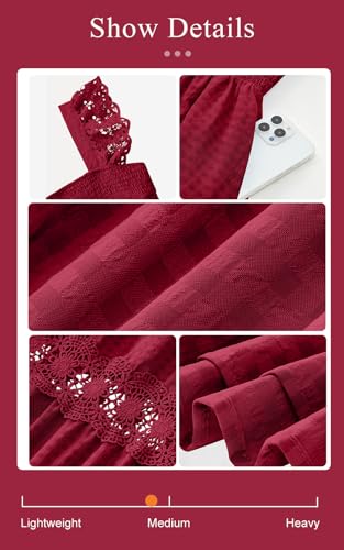 Image of PRETTYGARDEN Women's Smocked Summer Maxi Dresses 2026 Ruffle Cap Sleeve Square Neck Lace Detail Flowy Sundress with Pockets