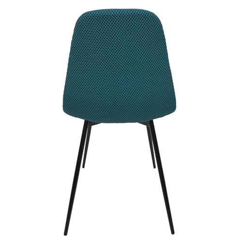 Juego de 4 sillas de diseño comedor contemporáneas azul de 44x86x54 cm 6