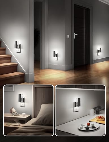 Image of DORESshop LED Night Lights Plug Into Wall, Decorative Night Light | Dusk-to-Dawn Sensor, Dimmable Nightlights, Adjustable Brightness Night-Lights for Bathroom, Hallway, Bedroom,Stairway