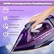 Dampfbügeleisen kabellos 2400 W kabelloses Bügeleisen, Sohle mit keramischer Antihaftbeschichtung Vertikal bügeln, Tropfstop, Antikalk, selbstreinigend mit Wassertank Cordless Steam Iron (Lila)