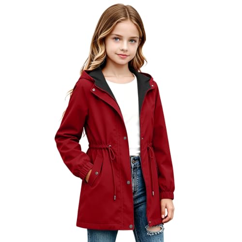 DASAYO Girls Rain Jacket Waterproof Lightweight Raincoat Hooded Windbreaker - image 8