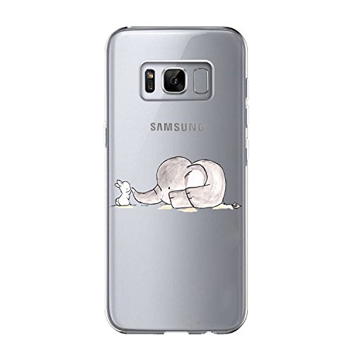 Caler Funda Galaxy S8 Caso Slim Cases Carcasa Patrón Cáscara Cover Case Flexible TPU Adorable Caprichoso Protección para Galaxy S8 (Elefantes)