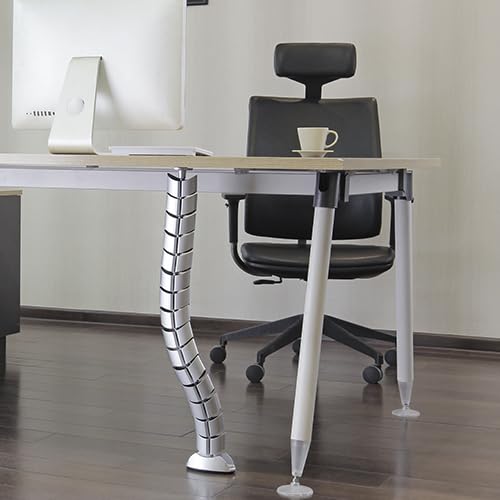 BOXNUBE PVC Vertebrae Snake Cable Manager, Dual Channel Cord Concealer Organizer for Desks, Cabinets, Tables (2 Pack) 2