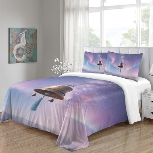 Housse de couette Cloche 135x200 microfibre imprimé 3D avec taie