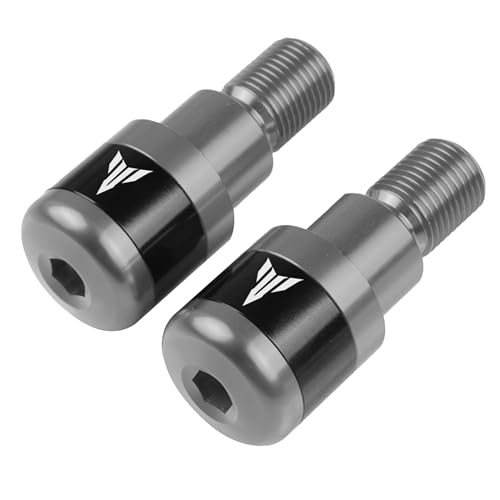 22mm 7/8'' Universal Motorrad Lenkerenden - 2Pcs CNC Aluminium Lenkergewicht Balance Stecker, Anti Vibration, Für MT07 MT09 MT10 MT-10 SP MT125 - Grau