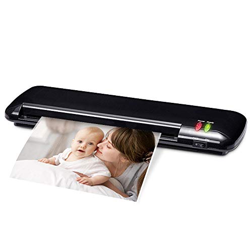 FHKBB Laminadora térmica A4 portátil, Calentamiento rápido, sin Burbujas de Aire, 2 Rollos, hasta 100 micras, documento de Tarjeta de Papel de 300 velocidades para el hogar, la Oficina,