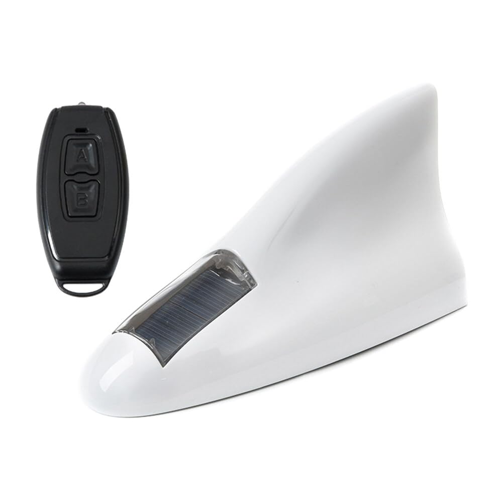 Antenne De Voiture D'antenne D'aileron Requin, Asudaro Antenne Solaire De Queue D'anti-Requin 18LED, Avec 8 Modes De Lumière, Aileron De Requin De Toit Voiture, Antenne De Toit De Voiture