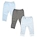 Luvable Friends Unisex Baby Cotton Pants, Light Blue Stripe, 3-6 Months