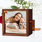Personalized Flip book Photo Frame, Custom Hand-Cranked Wooden Animation Album, Gift for Couples, Family, and Anniversaries (8/16 Photos)