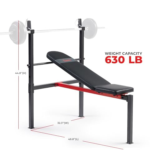 Image of Sunny Health & Fitness Multi-Function Adjustable Weight Bench with Squat Rack & Barbell Rack, Full Body Strength Training Equipment for Home Gym with Optional Leg Developer & Preacher Curl