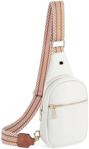 Telena Small Sling Bag for Women Leather Crossbody Fanny Packs Chest Bag for Women