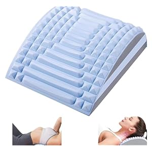 Acemend Neck & Back Stretcher Refresh Neck & Back Stretcher Posture Corrector Lumbar Back Stretcher for Lower Back Pain Relief Adjustable Sciatica Pain Relief Device Lower Back Upper Back (Blue)